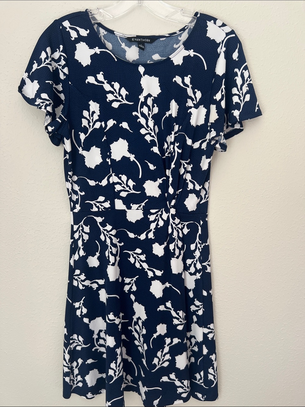41 Hawthorn Navy and White Floral Fit-and-Flare Dress